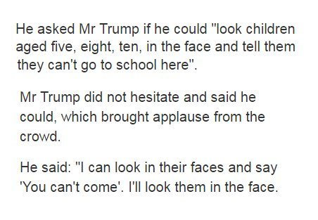 Trump, a man who cares deeply about the children of Syria.Obviously.
