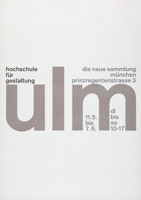 garadinervi: Hochschule für Gestaltung Ulm – Die neue Sammlung München, 1964, Die Ne