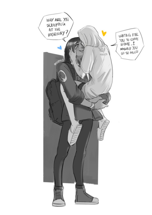 Pharmercy fluff Pharah went outstation for a few days and came back seeing her favorite Doctor is sl