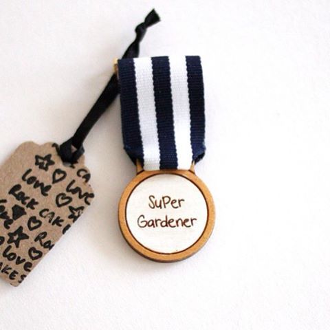 Super Gardener. One of our new range of medals for gardeners from @rockcakes