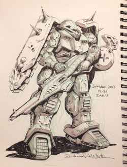 ani-plamo:  Inktober #19 Custom Zaku by Mecha-Zone