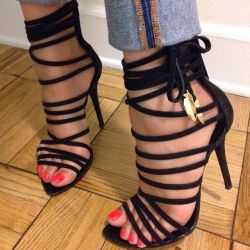 youthgreed:    Black Caged Strappy Gladiator