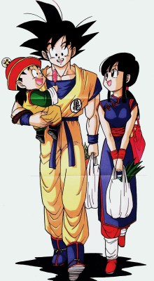 jinzuhikari:  Goku /Gohan and Chichi Scan from HCL dojin (internal poster) By H.Hoshi 
