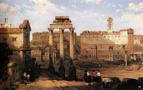 hadrian6: The Forum. Rome. 1859. David Roberts. Scottish. 1796-1864. oil on canvas.    &nb