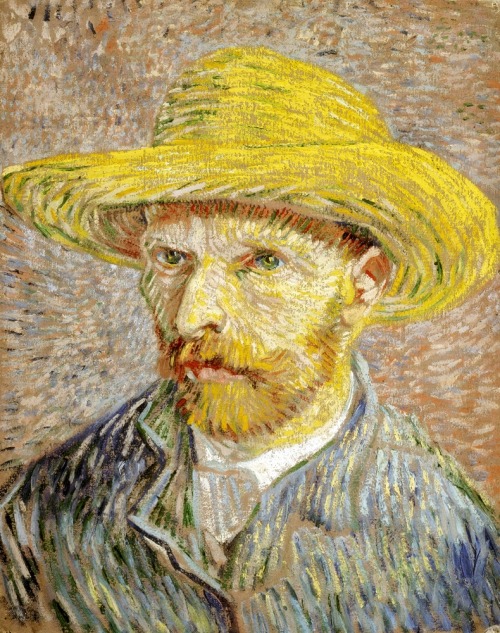 Self-Portrait with Straw Hat by Vincent van Gogh, 1888.