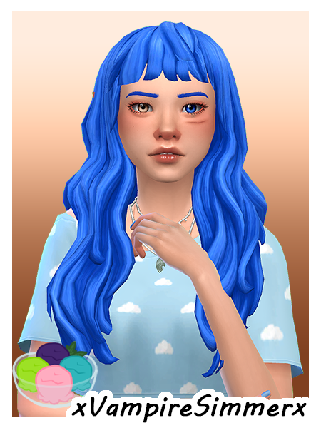xvampiresimmerx:@sweetaday‘s Sophia Hair Recolored in Noodles Sorbet Remix &amp; Candy Sho