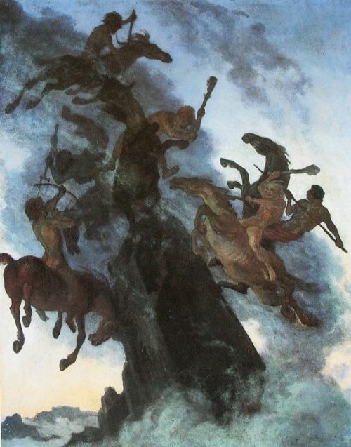 ritualcircle:  Albert Welti - Nebelreiter (1896)