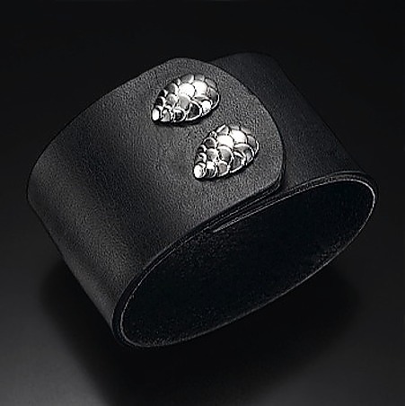 Leather & Silver cuff created by Seokim Ko