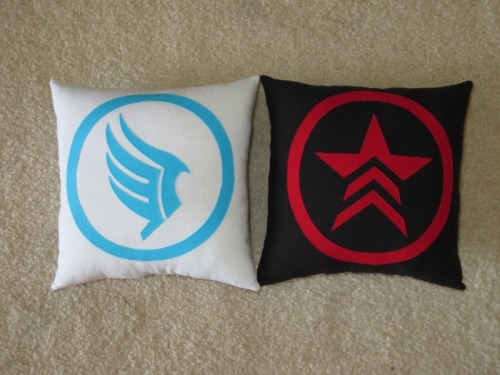 distantattraction:NEW THINGS UP IN MY ETSYPortal themed pillows, which come double sided for a quick