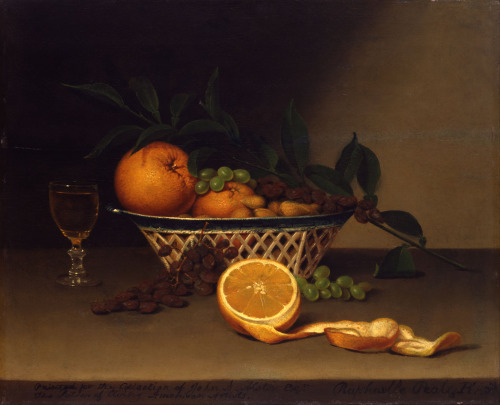 eatingbreadandhoney: Still Life with Oranges by Raphaelle Peale 1818.