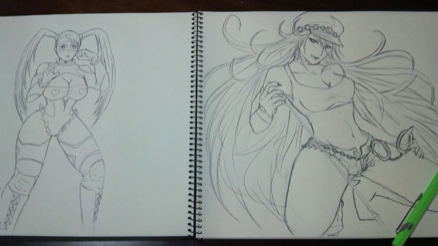 hayame-82:  Some sketches.  I’ll color them later…maybe, hehe . (Street Fighter