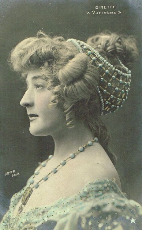 Vintage French Postcard, Miss Ginette 