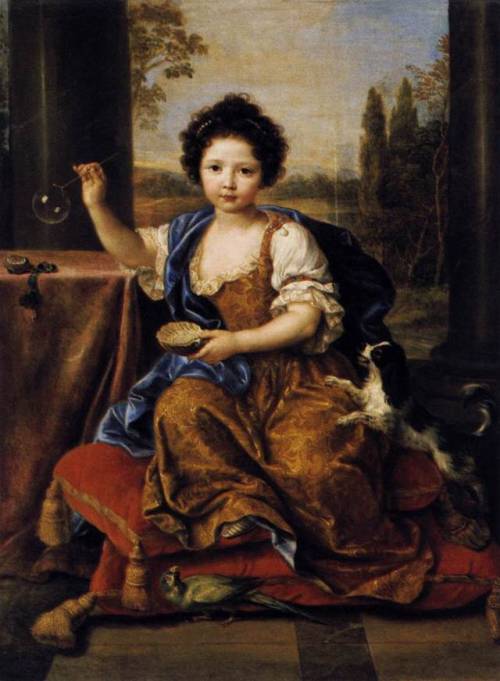 Girl Blowing Soap Bubbles, Pierre Mignard “le Romain”, 1674