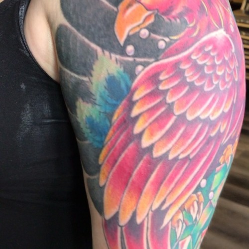 I had fun coloring in this Phoenix tattoo today! #tattoo #tattoos #phoenixtattoo #duluthtattoo #gitc