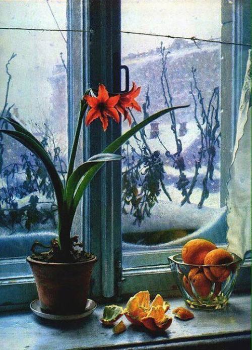 sovietpostcards: “February” by Aleksandr Laktionov (1956) Февраль. Картина Александра Ла