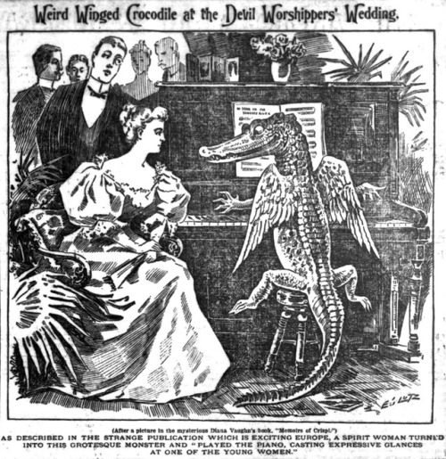 quatermasspitt:“Weird winged crocodile at the Devil Worshipper’s Wedding. As described in the strang