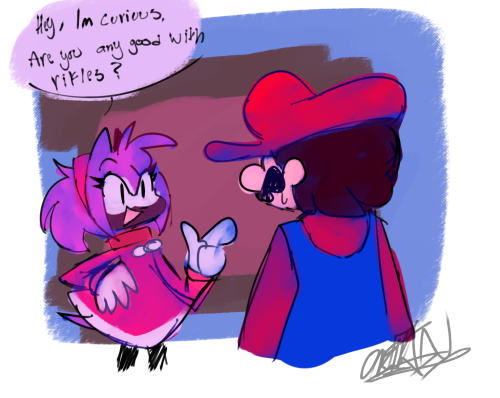oneiikin:Man, i love that moment when Amy asked Mario to commit mass murder with her what a lovely m