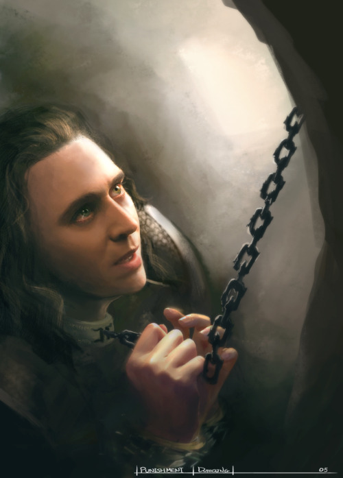 mischiefforhire:  loki-thesilvertongue:   Punishment by duyeqing  The chains are familiar, but I do not kneel to anyone who treats me so.  Nor I, given a choice in the matter. Unless it’s to slip a dagger somewhere the sun really does not shine. 