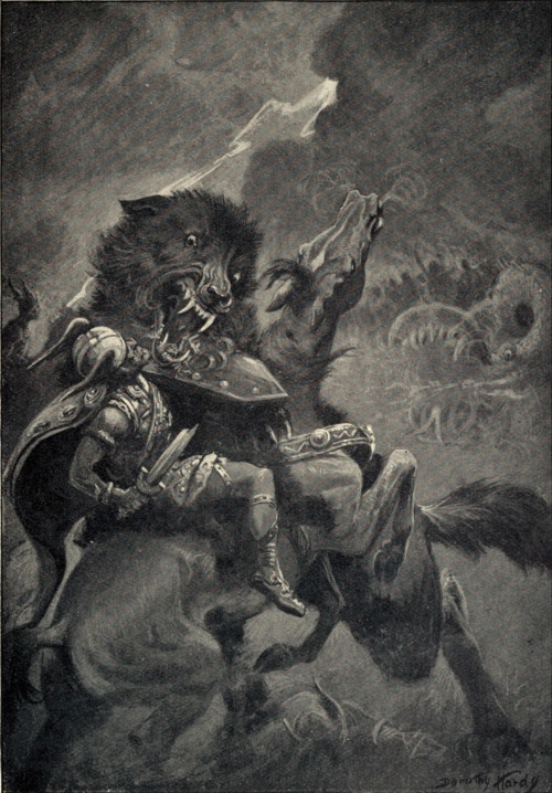 Odin and Fenris (1909) by Dorothy Hardy