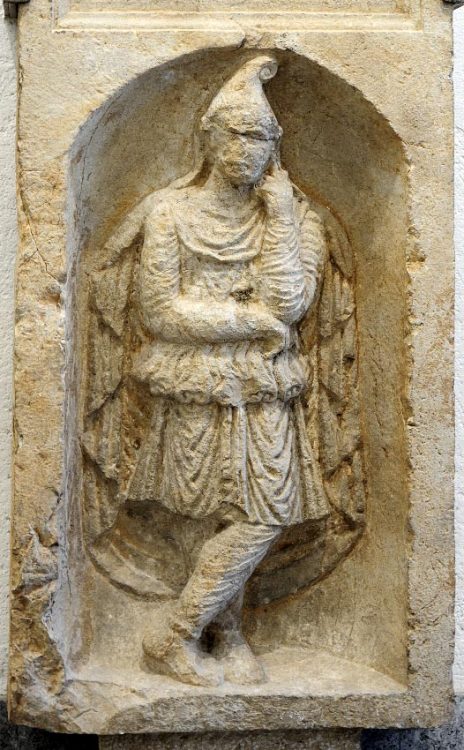 ancientrome:A part of a funerary monument portraying Attis.