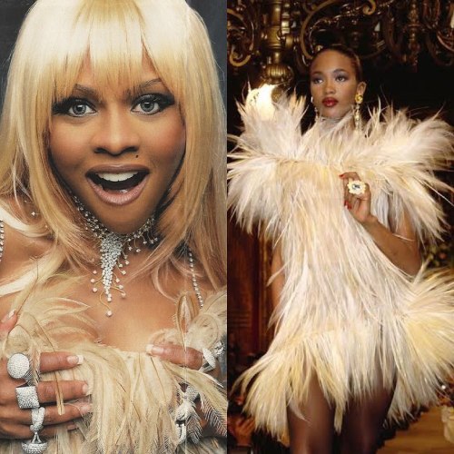 Runway To Reality via LilKimStreetTeam Kim wearing:1. Bestsey Johnson Fall RTW 1998 @ Gypsy Benefit 