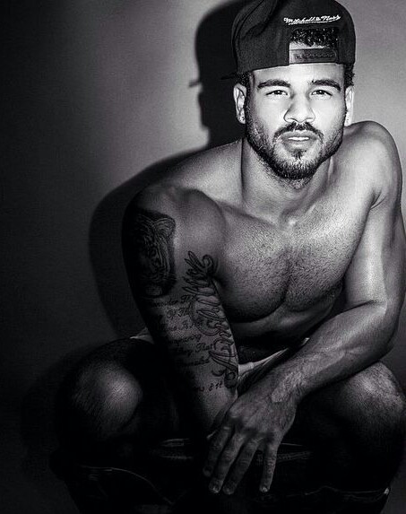 dominicanblackboy:  A hot moment in black and white wit gorgeous sexy hunk Cory Wharton!