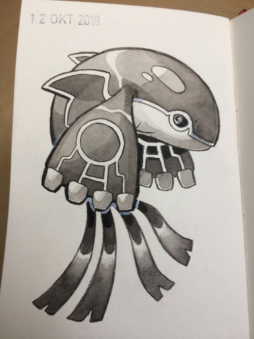 empoart: For day 12! Today’s theme is whale so I went for Kyogre