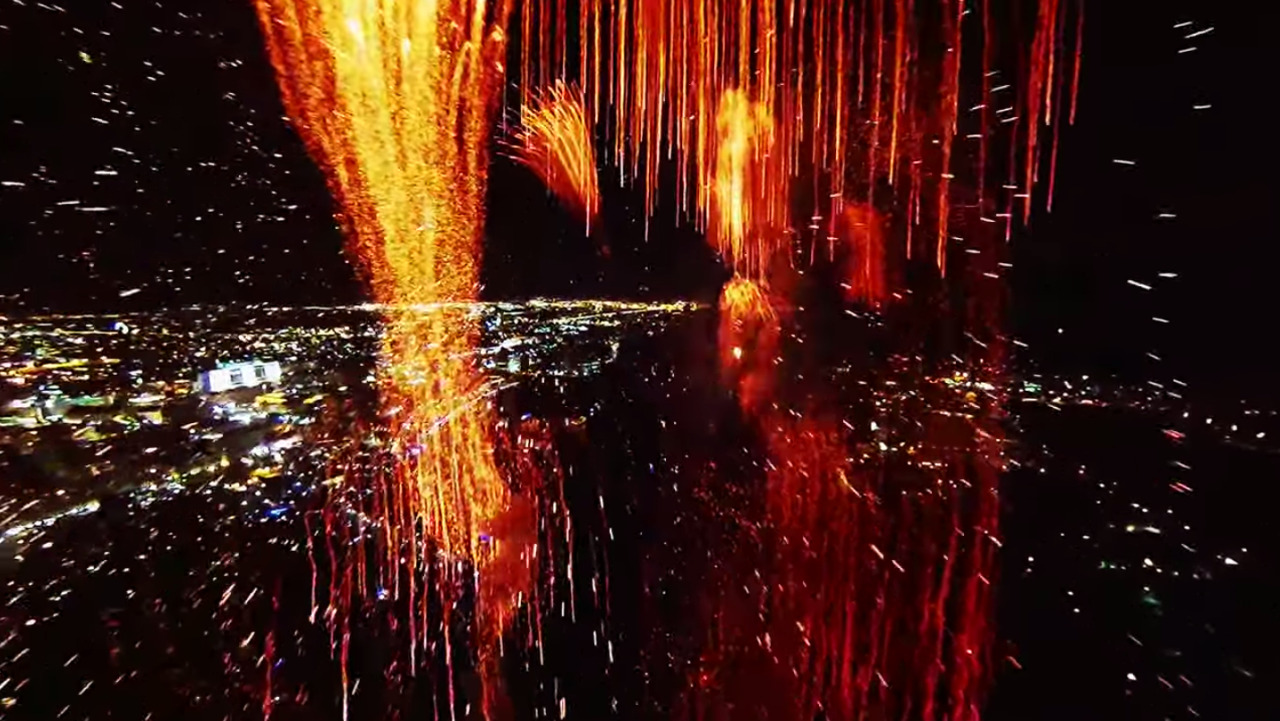 nationaljournal:  This video of a drone flying through fireworks was super gorgeous