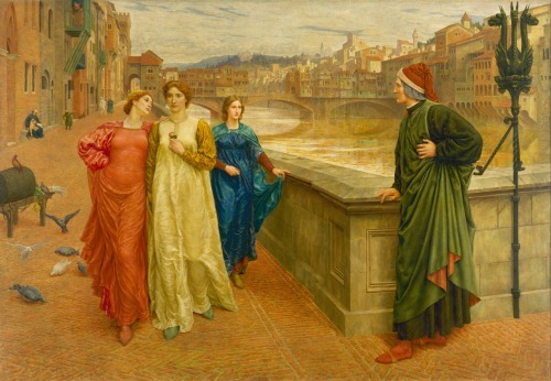 a-little-bit-pre-raphaelite:Dante and Beatrice Dante and Beatrice, 1915, John William Waterhouse Bea