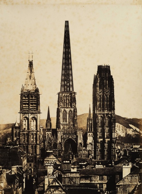 scribe4haxan:Vue générale de la Cathédrale de Rouen (1852–54) ~ Photo by Edmond Bacot