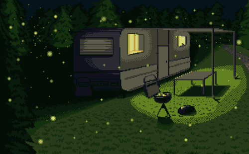 daydreamers-art:Camping in the Woods
