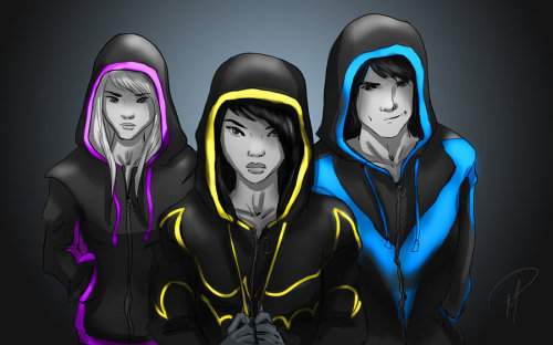 daggerpen: adventuresofcomicbookgirl: 3 Bats by ~jadenwithwings SUDDENLY HOODIES? Ooh, I love it!