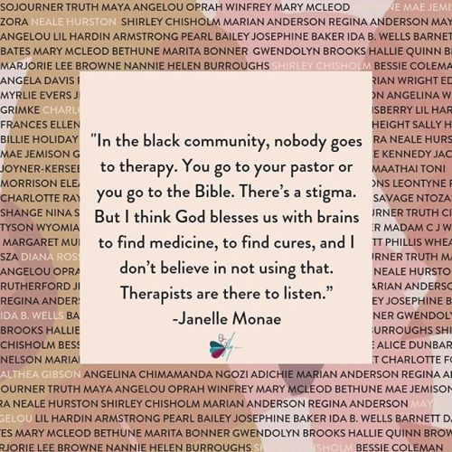 “In the black community, nobody goes to therapy. You go to your pastor or you go to the Bible.