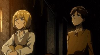 romantic-dystopia:  1．Attack on Titan: No Regrets 2．Attack on Titan　Episode4 I found a common point in the scene where they look up at the night sky. この場面はあえて似せているのかな、と思ったりして。 