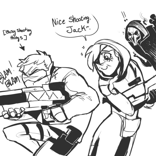 laur-rants:  Listening to Ana’s dialogue with both Jack and Gabe killed me, and  not just because she called them by their first names. But mostly  because she was literally hitting on Jack who was oblivious, and then  there’s Reaper who is swearing