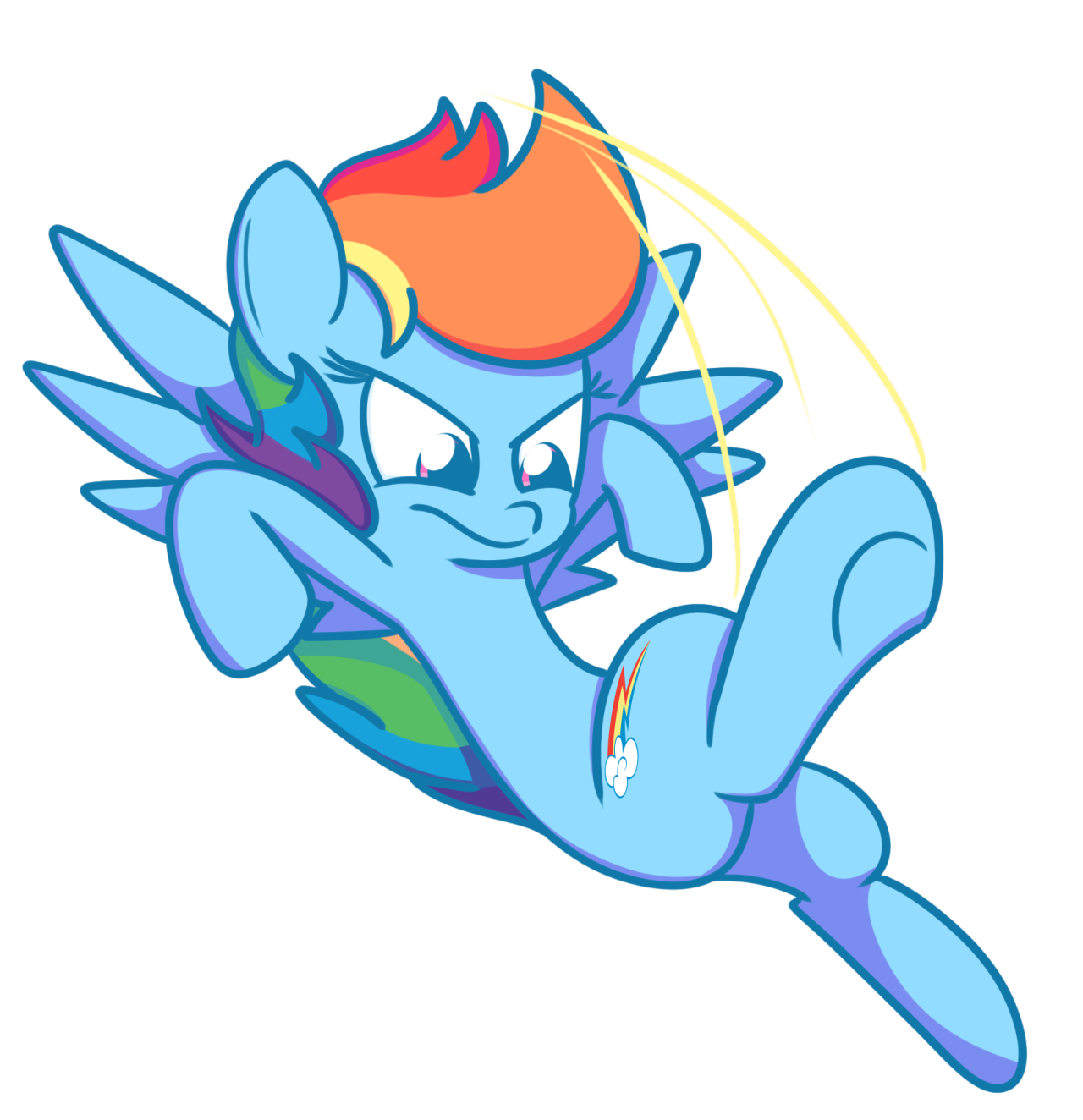 mrdegradation:Rainbow Dash coming in with the a strong kick to your stupid skull!x3