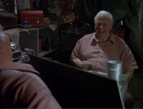 Charles Durning as Scorekeeper Victor in &ldquo;Bleacher Bums&rdquo; (2001).