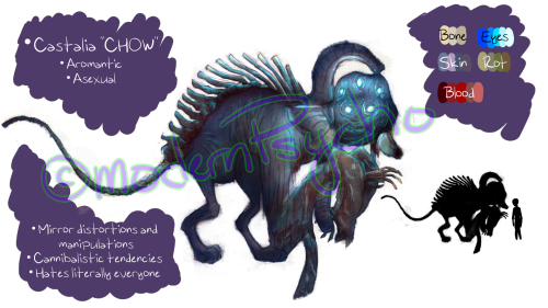 An old character study I made of one of my OCs, Castalia. (She's a literal monster, don't be weird)