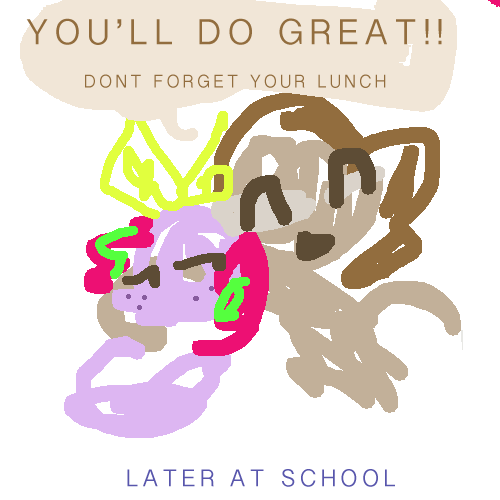 meowmeowparadise:  nohatpat  Now I imagine Cats Pony making lunch for Kimi Sparkle to take to pony s