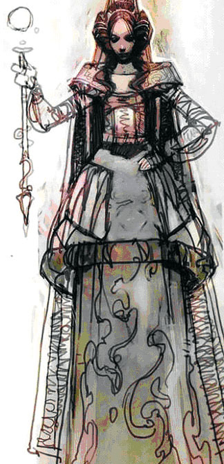 alwaysstarwars:Gorgeous Padme Amidala concept art for Attack of the Clones by Dermot PowerI don’t th