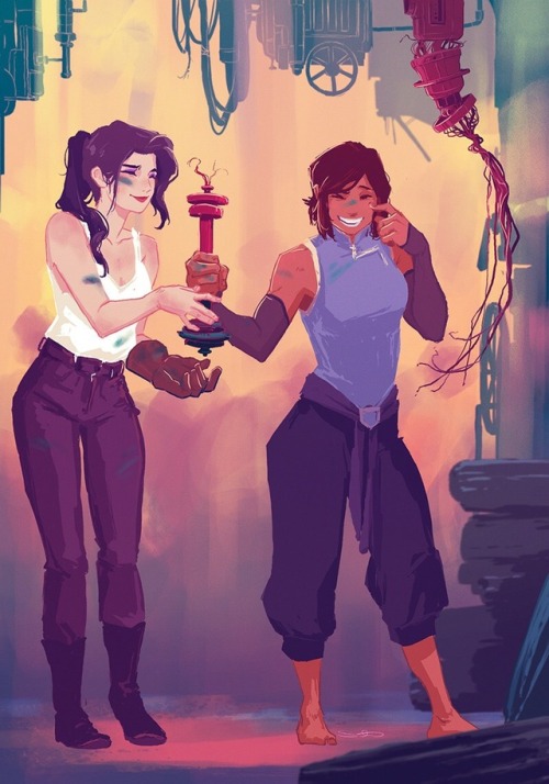 samanthadoodles:Korrasami sketch drop 💫 <3 <3 <3