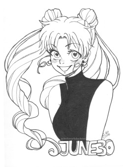 aclockworkduchess:  happy birthday, usagi! \o/ approx. hour piece, inked with sakura micron pens! *do not remove this caption, use/repost this picture, or tag as kin, thank you! 