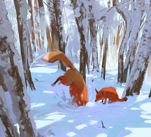 I always loved taking inspiration from nature and animals, so the way foxes hunt in winter inspired 