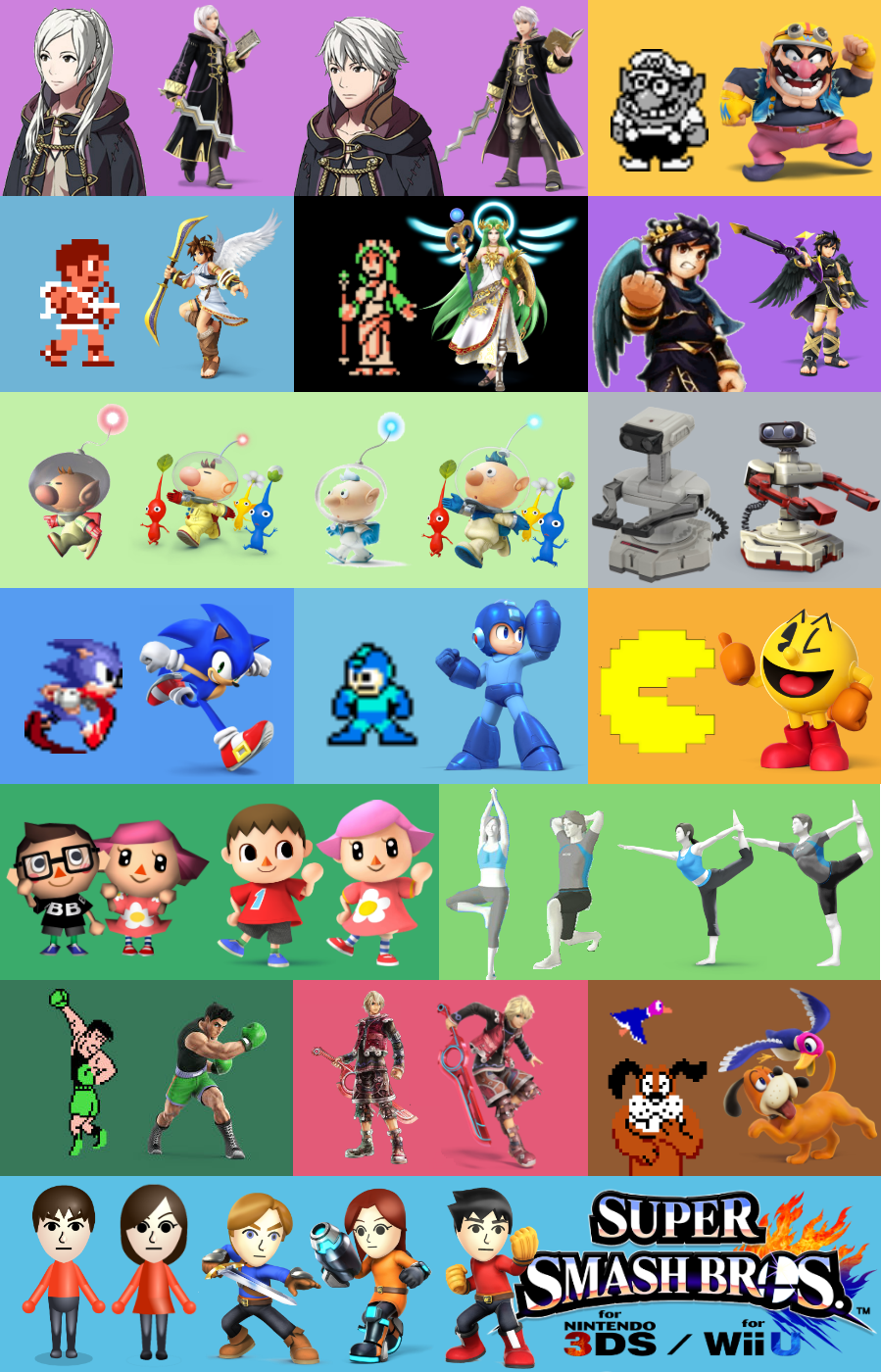 shadowfang42:  thefeyline:  Super Smash Bros characters - first appearance vs SSB4