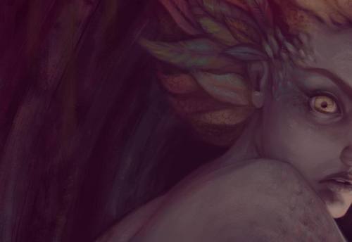 Close up of a concept character design artwork commissioned last year, inspired by a client’s 