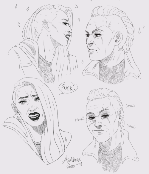 ashpyre:Some face studies I did of two of my favourite brujah babes! What a cliffhanger to leave t