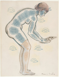 igormaglica:  Francis Picabia (1879–1953), Woman Looking at a Photograph, 1930s. colored pencil, ink, graphite on paper  