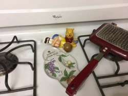 rustyjnails:  gaygayforgogo: My mom has these winnie the pooh salt and pepper shakers on the stove but christopher robin fell over and it looks like he’s having a breakdown while pooh dissociates  The Christopher Robin movie looks great 