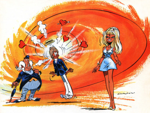 Art from fanciful 1970s Belgian comic, Roze Bottel (French: Olivier Rameau).(“Roze Bottel&rdqu