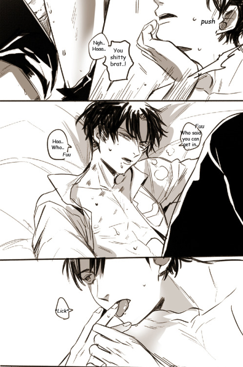 humanitys-sexiest:  The first nsfw Ereri comic that I ever translate in my life OTL Could someone gimme lots of blood bags right now..✖‿✖ 눈_눈 